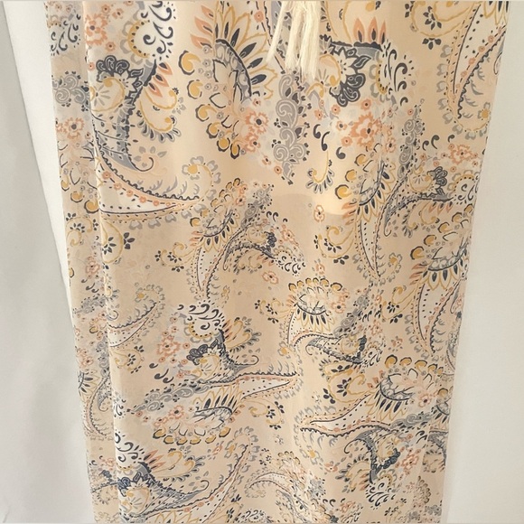 Y2K  Cream and Blue paisly floral  Maxi Dress XXS - Picture 3 of 6